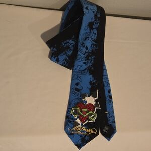 Ed Hardy Blue and Black Silk Ties